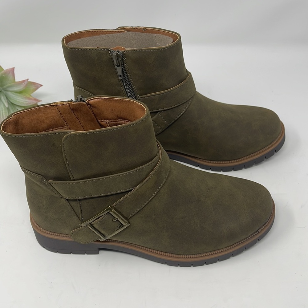 Style & Co. Womens Gabella P Faux Leather Buckle Ankle Boots - Picture 3 of 15